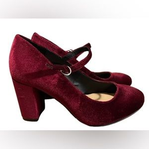 Velvet Mary Janes